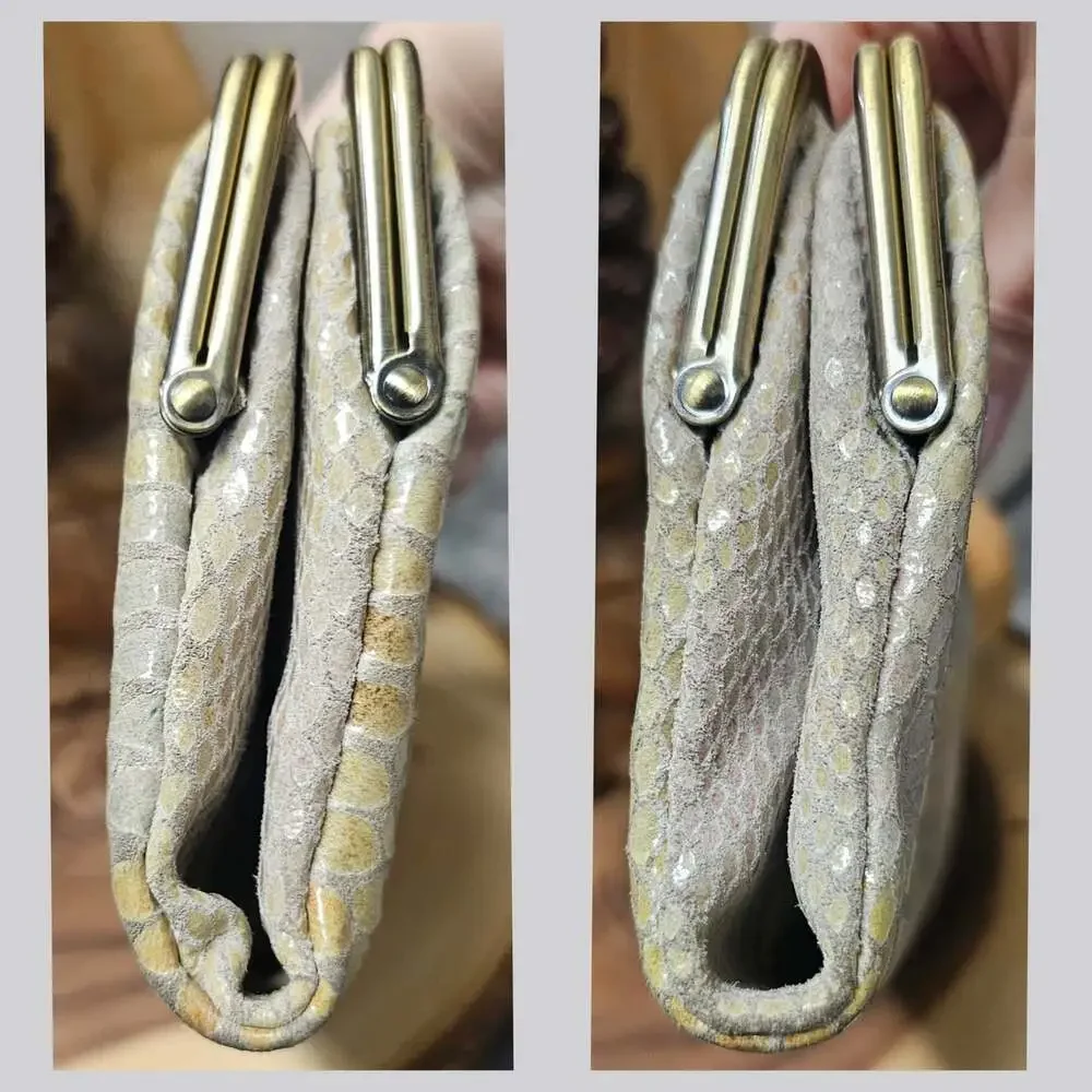 Hobo International Lauren Snake Print Pastel Rainbow Wallet Leather Clutch
